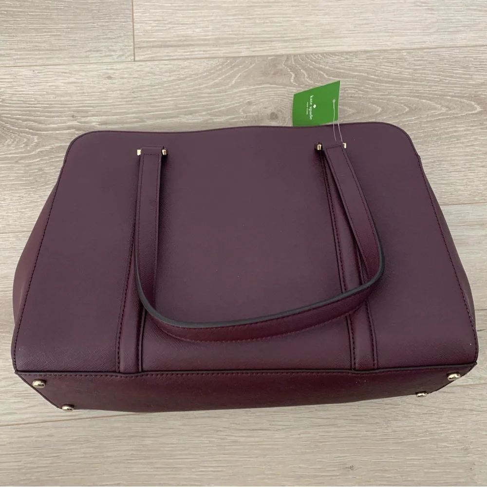 Kate Spade Plum Leather Laptop Tote